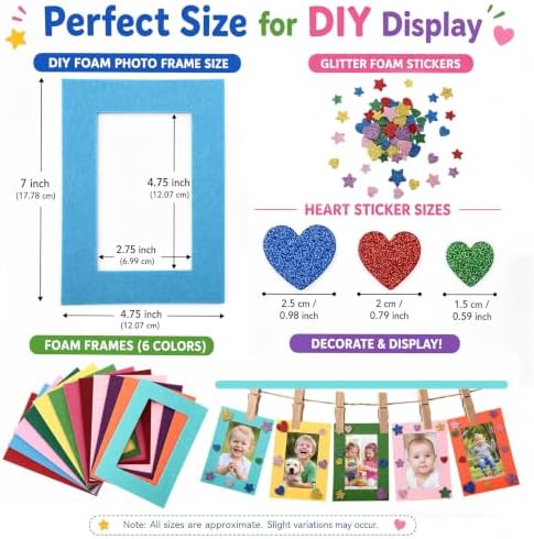Jetec 48 Pieces Felt Craft Picture Frames with Stickers 4x6 in 12 Colors