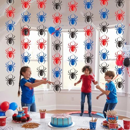 Xinnun 8 Pcs Spider Party Decorations Hanging Banners Garland
