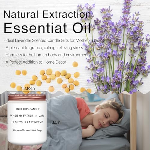 Homsolver Mother in Law Gifts, Mothers Day Birthday Gifts for Mother-in-Law, Anniversary Retirement Gift for Mom from Daughter Son in Law, Funny Lavender Candle Gift for Mom in Law