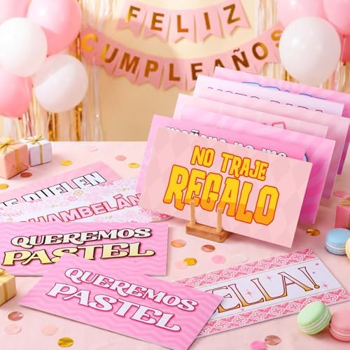 Beeveer 24 Designs Quinceanera Photo Booth Props, Double Sided PVC Signs