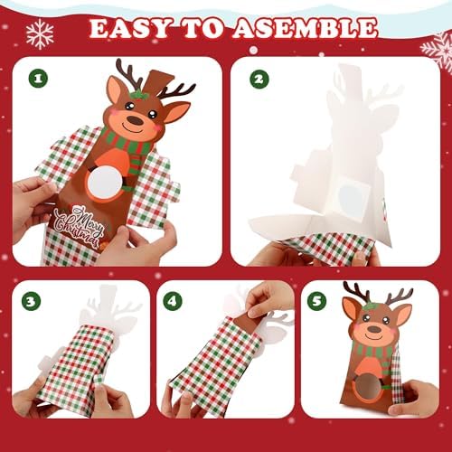 Giiffu 36Pcs Christmas Treat Boxes with Window 7.5x4x2 Inch