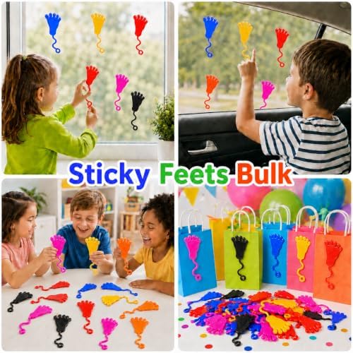 30 Pack Sticky Hands Bulk Party Favors for Kids 4-8 8-12 3-5, Stretchy Sticky Feet Slappy Hands Toys,Goodie Bag Stuffers for Kids Birthday Party,Classroom Prizes Treasure Box Toys Pinata Fillers