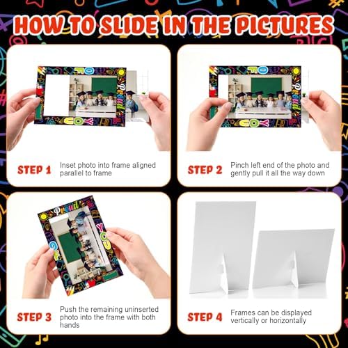 AmazingSpark 100 Pcs Paper Picture Frames 4x6 Photo Cards Preschool