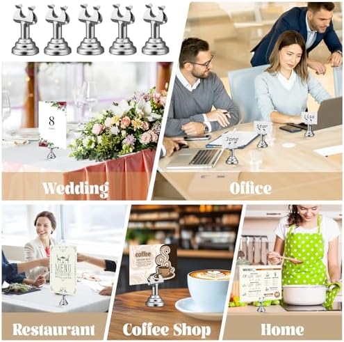 24 Pcs Silver Table Number Holder Metal 1.8 in Place Card Holder
