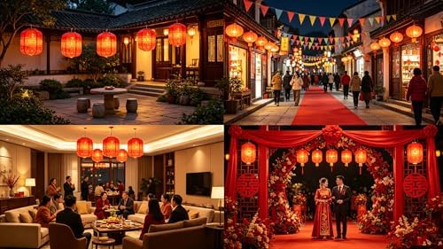 10PCS Red Paper Lanterns with LED Lights,Cute 6 Inch Lantern Hanging Paper Lanterns Lamp for Lunar New Year Spring Ceremony Wedding,Mid-Autumn, Party Decoration