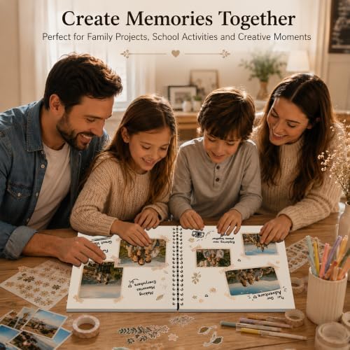 10x10 Inch DIY Scrapbook Album 40 Pages (20 Sheets), Hardcover Kraft Paper