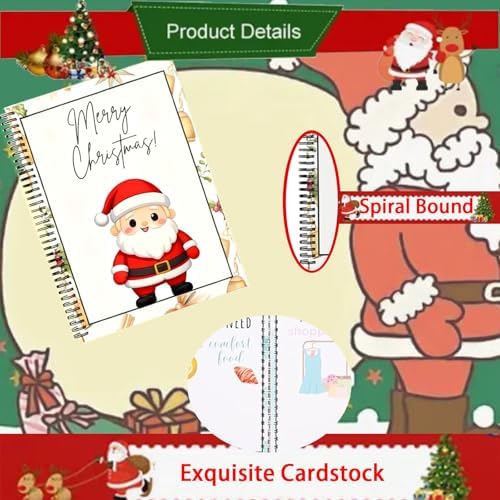 Christmas Gift Card Book for Adults, Merry Christmas Gift Cards, 5x7 Color Spiral Bound Card Book- Surprises On Every Page, DIY Personalized Xmas Gifts for Family, Friends, Students