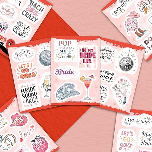 100Pcs Bachelorette Stickers for Scrapbooking, Bride Stickers for Water Bottle - Bachelorette Party Supplies - Gift for Women & Men