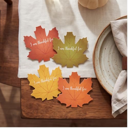 100 Pcs Thankful for Leaves Place Cards Thanksgiving Table Name Settings