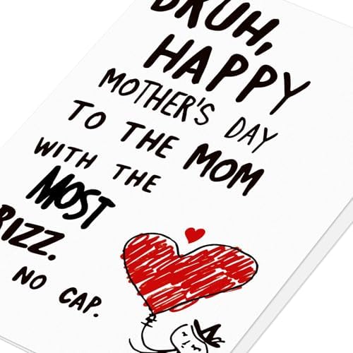 D4DREAM Mothers Day Card from Kids - Gen Z Funny Rizz No Cap Meme Trendy