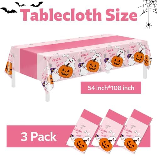Childom 3 Pack Halloween Tablecloth Rectangle Table,Halloween Decorations