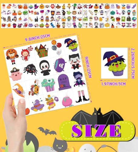 Halloween Tattoos for Kids, Halloween Party Favors Games Toy Party Supplies