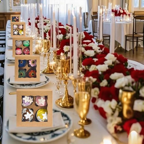 50 Pack Christmas Brown Chocolate Bomb Gift Boxes with Window