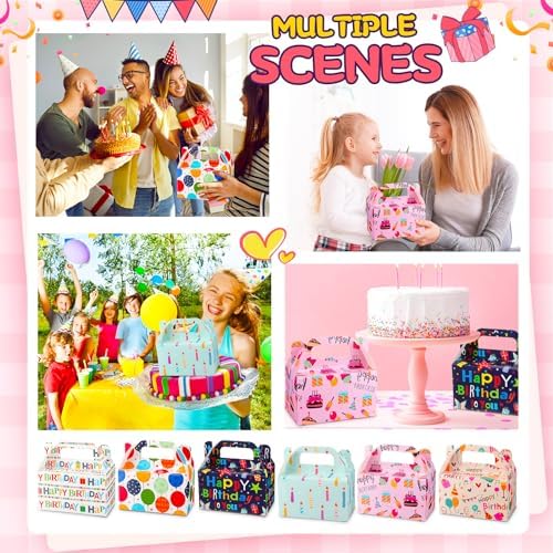 Zhanmai 36 Pack Happy Birthday Party Treat Boxes 6 in Party Favor Gift Box
