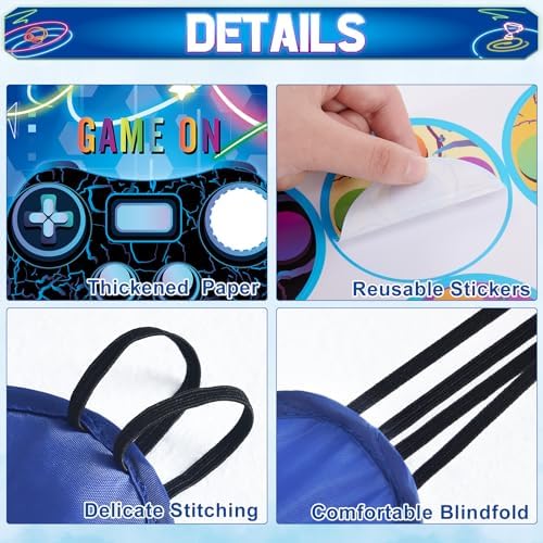 WERNNSAI Pin the Button on the Game Controller Gaming Party Decorations