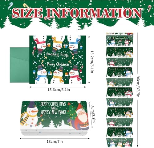 Jaywayang Christmas Money or Gift Card Holder with 10 Slots, Surprise Cash Envelope Holders for Men Women Girls Boys (Green)