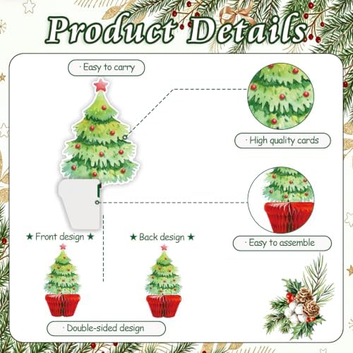 Christmas Tree Honeycomb Centerpieces 9Pcs