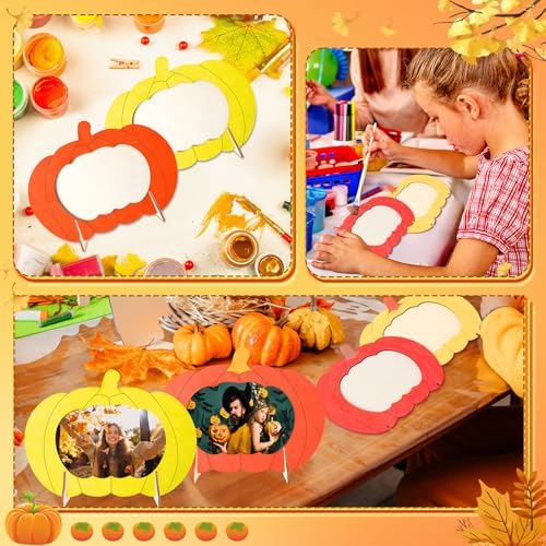 Geelin 12 Pack Wooden Pumpkin Photo Frames Classic, Fall Thanksgiving DIY
