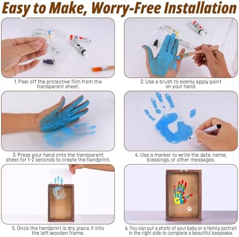 Sortnic Family Handprint Kit with Light for 4, DIY Baby First Halloween
