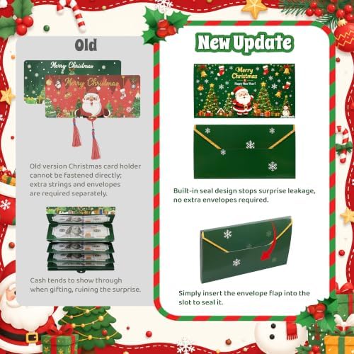 New 6Pcs Christmas Money Holders for Cash & Gift Card Holders