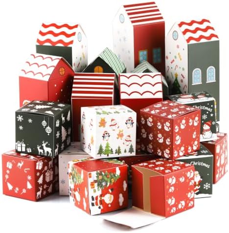 24 Christmas Advent Calendar Boxes to Fill for Adults Kids | Empty Advent Calendar, Countdown to Christmas Goody Treat Gift Boxes