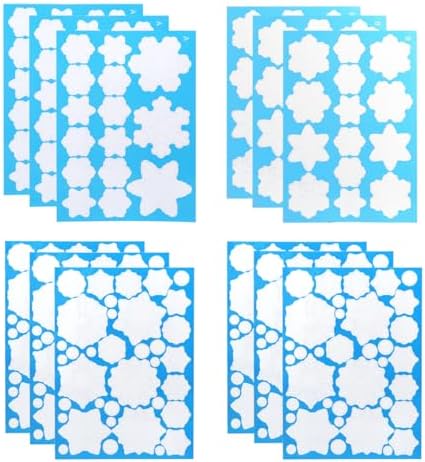 DC-BEAUTIFUL 318 Pcs Christmas Snowflakes Clings Decoration Set, White Christmas Theme Window Stickers, Winter Snow Flakes Clings Party Decal (12 Sheets)