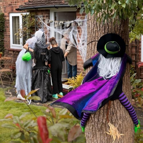 64" Large Crashing Witch into Tree Halloween Outdoor Decoration