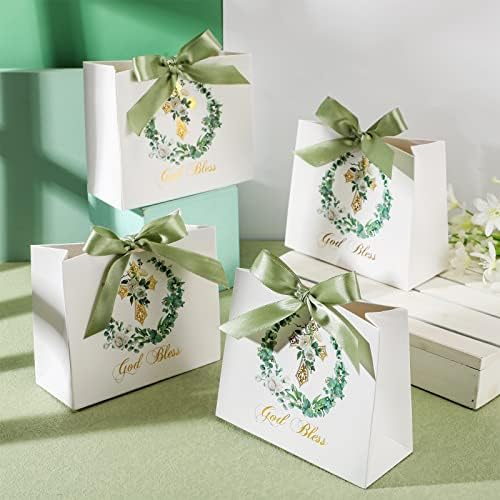 Colarr 36 Pieces First Communion Gift Bags Religious Baptism God Bless Paper Gift Party Favor Goodie Treat Candy Bags for Boys and Girls Christenings Easter Weddings Holiday Party Supplies (Pack of 2)
