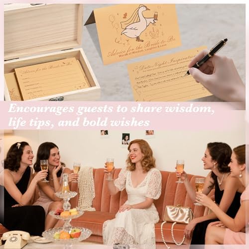 Advice And Wishes For Bride To Be, Wedding Advice Cards For Bridal Shower Decorations, Bridal Shower Games, Advice & Wishes Box For The Bride, Wedding Games For Reception, Style-002