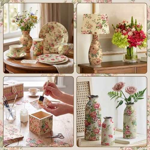 Yexiya 36 Sheet 6 Style Vintage Floral Paper Napkins for Decoupage