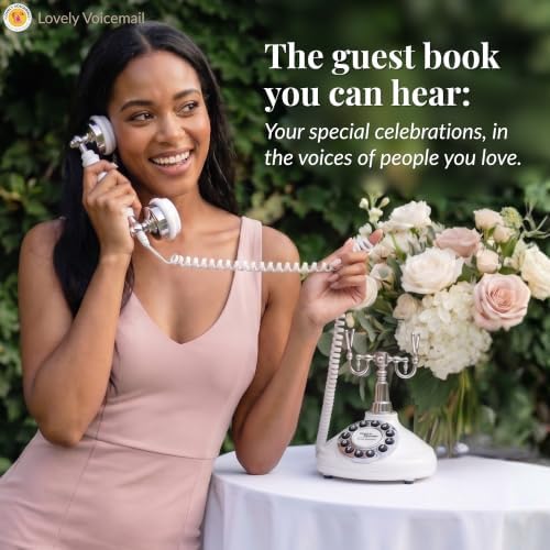 Audio Guest Book, Voicemail Phone Guestbook, White & Black