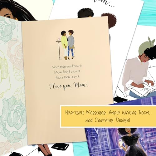 African American Greeting Cards Assortment Box – 18 All-Occasion Christian Greeting Cards with Envelopes – Birthday, Encouragement, Friendship, Romance, Engagement, , Mother's Day, Get Well & More