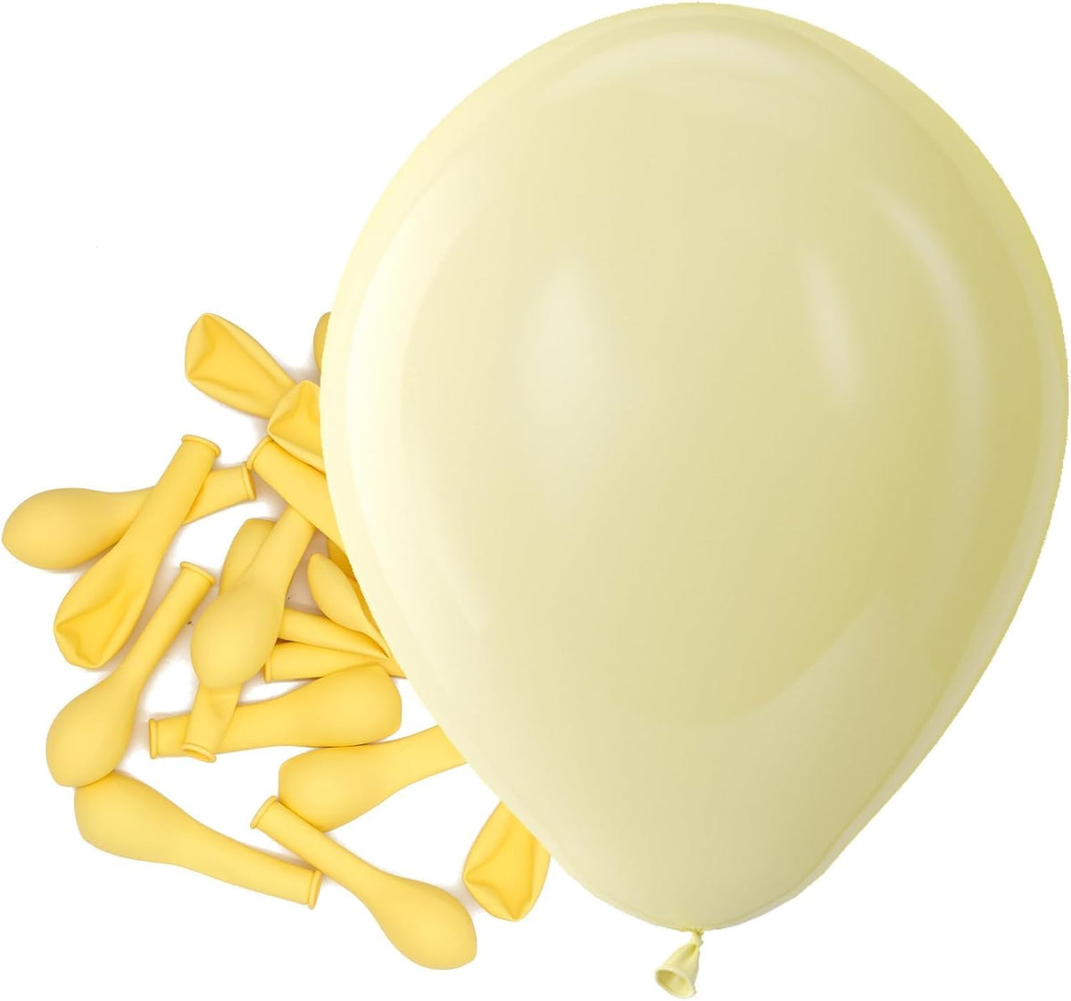 Bezente Pastel Yellow Latex Matte Party Balloons 150 Pack 5 inch Small