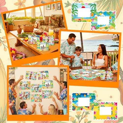 Jetec 48 Sets Hawaiian Picture Frame Craft Kits with Stickers