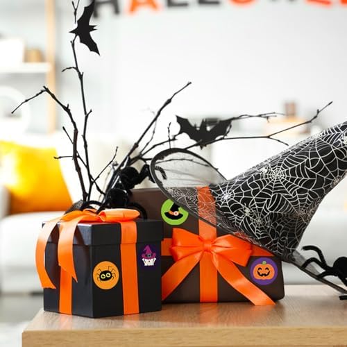 Anwyll 1000 Pcs Halloween Stickers - 1.5'' Pumpkin Stickers for Decorating
