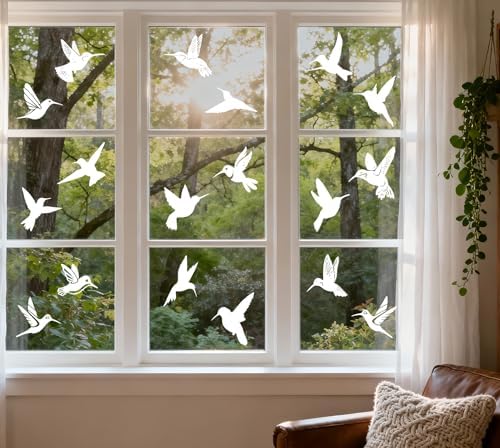 9 Sheets Bird Window Clings to Prevent Strikes, Anti-Collision Glass Decals