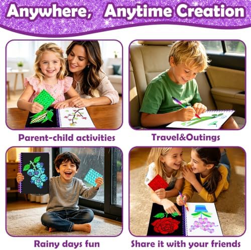FUNNYB&G Foil Art Craft Kit for Kids, Sparkly Birthday Gift Toy for Girls