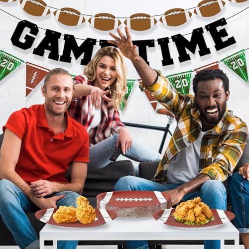 50Pcs Football Oval Paper Plates 12.6 x 10inch