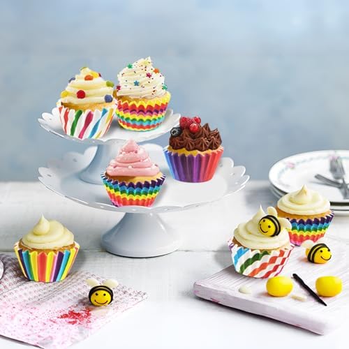 Jumbo Cupcake Muffin Liners - 300 Count Rainbow Large Baking Cup Cake Liners Paper, Jumbo Size Colorful Cupcake Liner Candy Wrappers Cookies Wrap for Bakeware Birthday Wedding Party