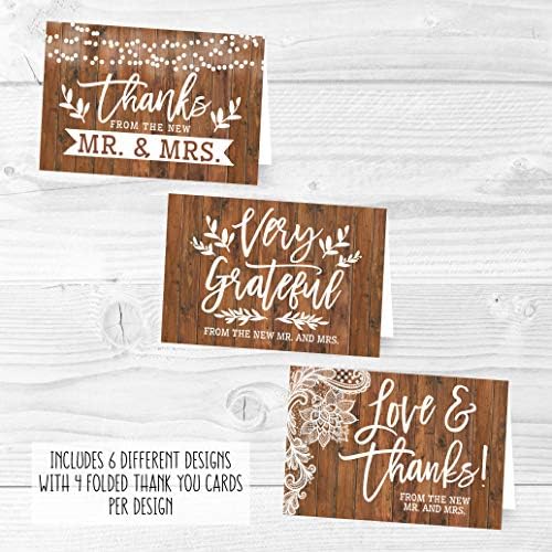 24 Wedding Thank You Cards with Envelopes Wedding Card Designed in USA