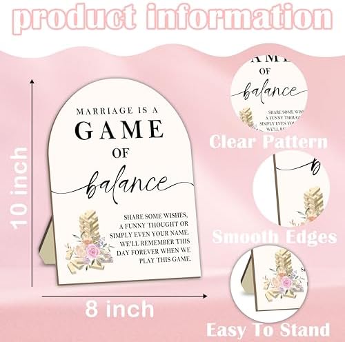 Marriage Is A Game Of Balance Please Sign, Bridal Welcome Wooden Sign