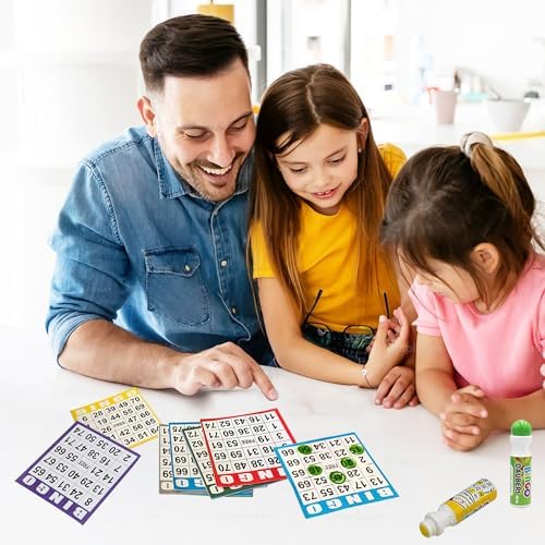 Yuanhe Bingo Game Cards Disposible – 1 Card 10 Sheets – 100 Books -10 Colors for Large Groups