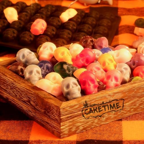 Skull Silicone Molds, Halloween Gummy Chocolate Molds 2 Pcs Mini Skull Mold