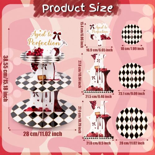 ANGOLIO Age Perfection Cupcake Stand, 3Tiers Fall Birthday Party Decoration