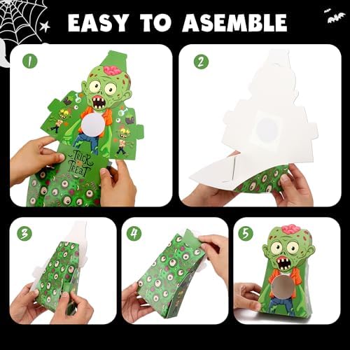 Giiffu 54 Halloween Candy Treat Boxes with Clear Window, Small Favor Boxes