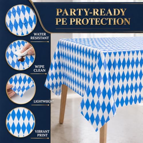 3 Pack Oktoberfest Tablecloths 54x108Inch Oktoberfest Decorations