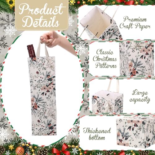 TaoBary 12 Pcs Christmas Wine Bags with Handles, Novel