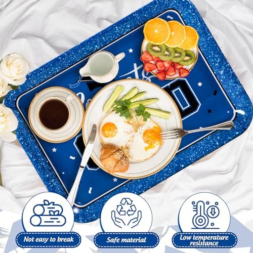 JarThenaAMCS 3Pcs Graduation Serving Trays Reusable Melamine Platter Blue Congrats 2026 Grad Diploma Bachelor's Hat Serving Dishes for Graduate Party Sharing Snacks Fruits Dessert