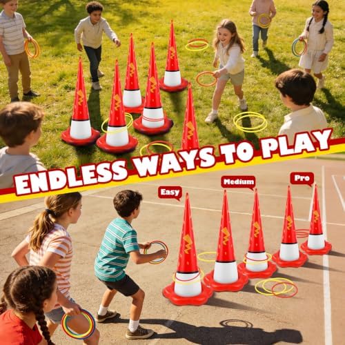 5 Pack Inflatable Ring Toss Game- Cartoon Animation Party Games Set