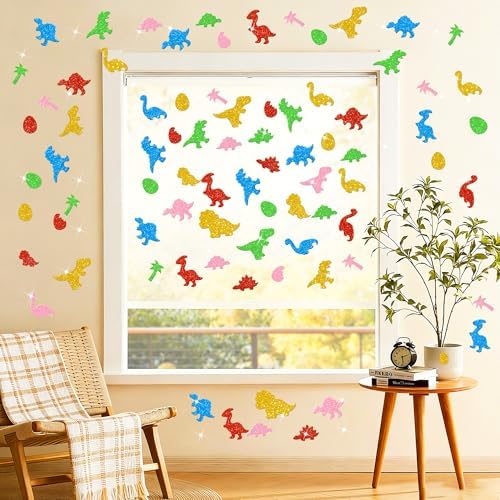 425Pcs Foam Stickers Glitter 3D Dinosaur Foam Shape Sticker,Dinosaurs